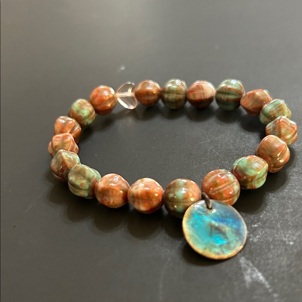 Sabika Beaded Bracelet with Blue Charm New